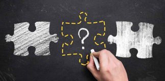 1/3 Don’t SHOW UP — City’s Surprising Fix Arrives hand drawing puzzle piece with question mark on chalkboard
