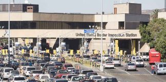 Border Permanently Locked? Trump Dares to DEMAND it! Border inspection station with heavy vehicle traffic