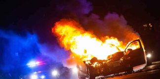 FIRE RISK Recall Hits 105,794 SUVs — Know The SIGN Burning car on a dark street at night