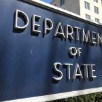 Department of State sign outside government building