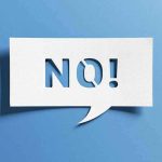 Supreme Court SHUTS DOWN Democrat Cities’ BLATANT Plea Speech bubble with cutout letters spelling NO! on blue background