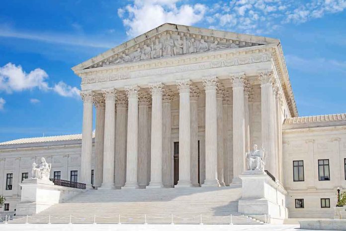 shutterstock_2312619675 Neoclassical courthouse with grand columns and statues